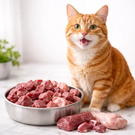 Gato saludable con alimentación natural